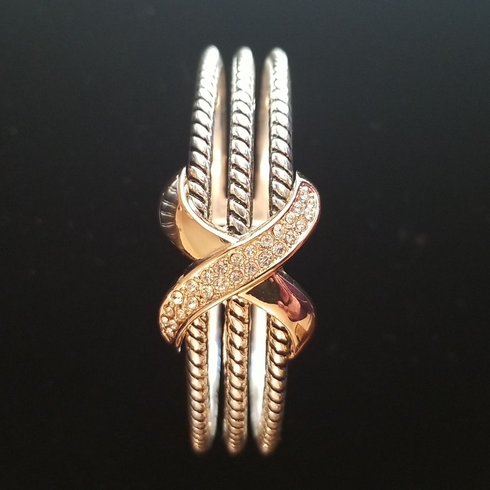 Two Tone Clamp Style Bracelet